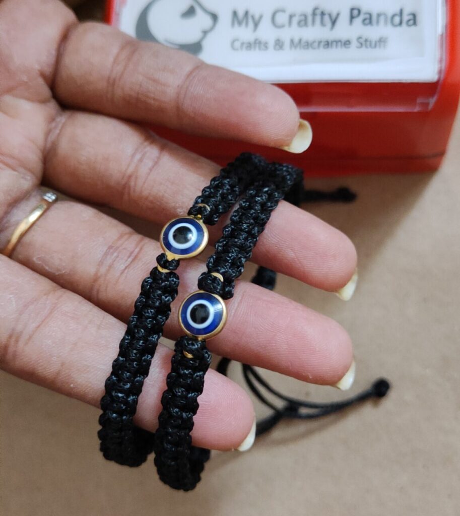 Buy Priyaasi Black Evil Eye Beaded Bracelet for Men online